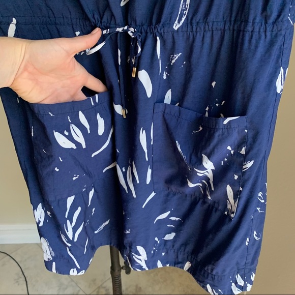 SOLD CUYANA Womens Medium Drawstring Blue Dress - Picture 10 of 11